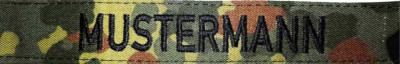 Name strip name band Bundeswehr with or without Hook and Loop