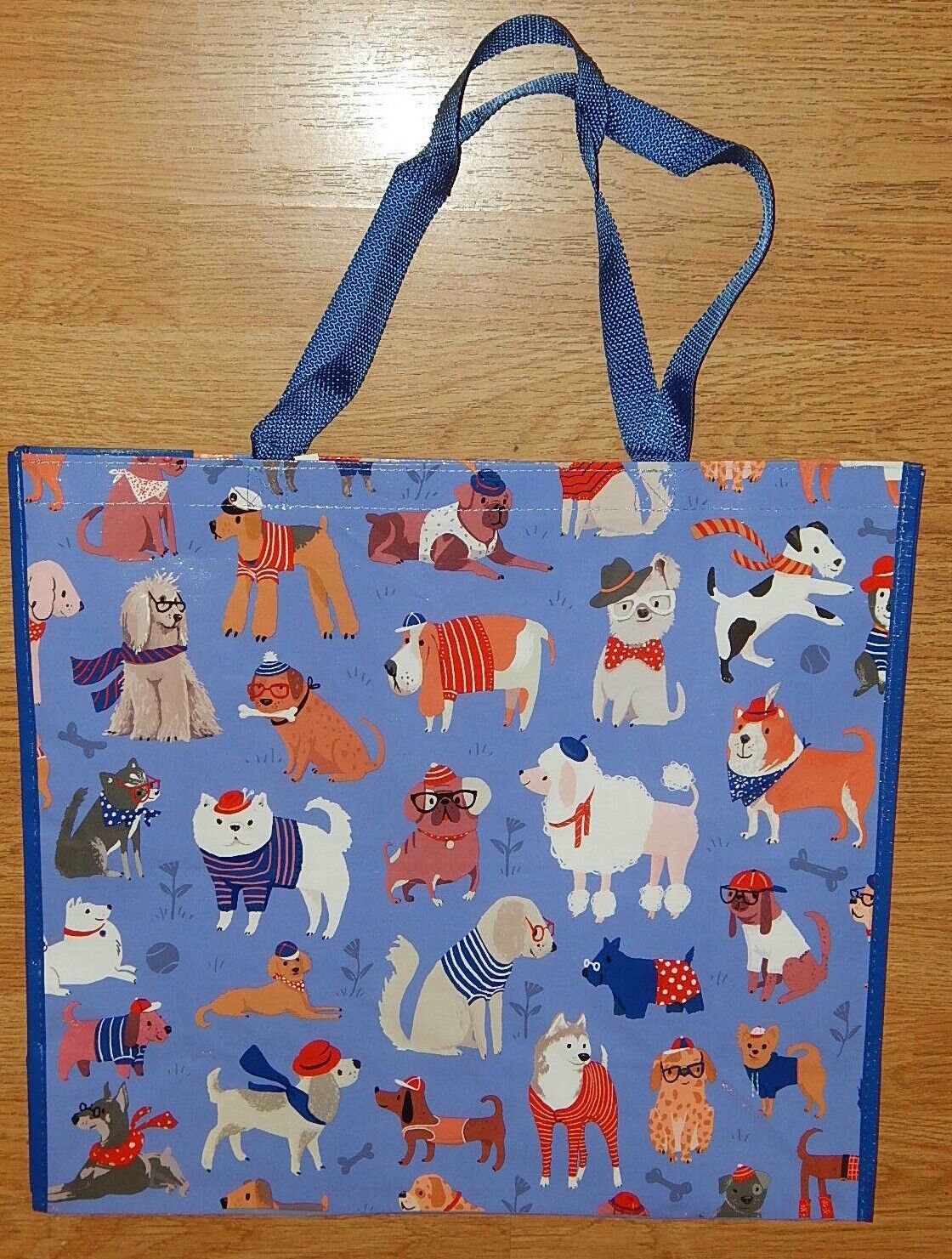 NEW TJ Maxx Christmas Dogs Shopping Reusable Tote Bag 2 Pack SMALL Size Red