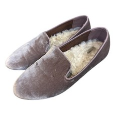 Birdies Starling Women's Size 8 Loafers Dusty Rose Pink Velvet Faux Fur Lining