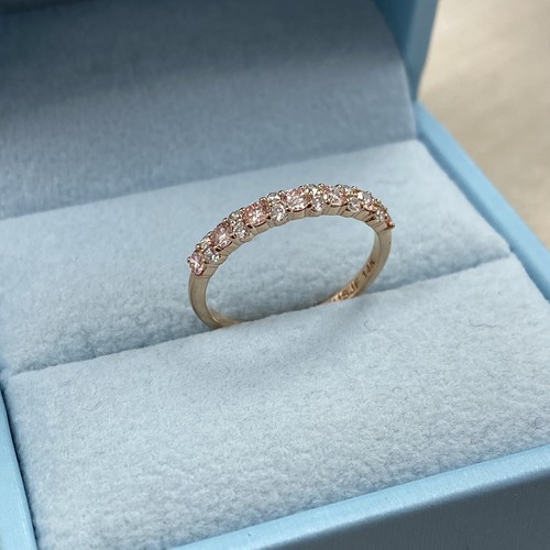 Bracelet de mariage diamant cultivé en laboratoire alterné rose et blanc 0,50 ct or rose 14 carats - Photo 8 sur 10