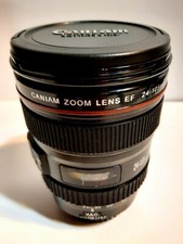 NOVELTY CANON CAMERA LENS SHAPED MUG/CUP CANIAM ZOOM LENS E 24-105 PLASTIC GC 