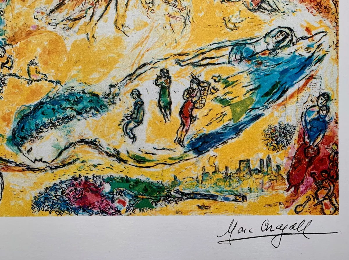 Marc Chagall SORCERER OF MUSIC Limited Edition Facsimile Signed Lithograph  Art