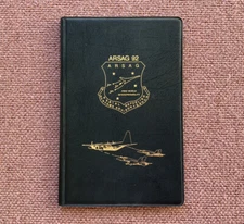 Leed's Writing Pad Black Faux Leather ARSAG 92 Aerial Refueling - 5” X 7” Paper