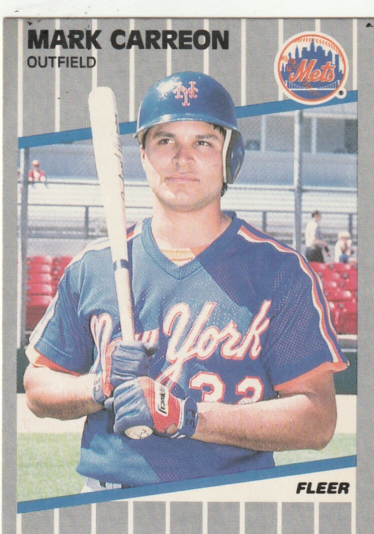 FREE SHIPPING-MINT-1989 Fleer Mark Carreon #29 METS PLUS BONUS CARDS