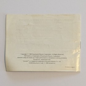 Top Gun The Second Mission Nintendo NES Instruction Manual Booklet ONLY