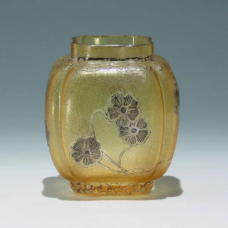 Jugendstilvase mit Ätzdekor - Carl Goldberg in Haida um 1900 - Bild 3 von 4