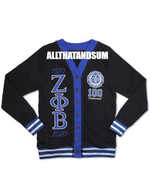 ZETA PHI BETA SORORITY BLACK 100 YEAR CENTENNIAL CARDIGAN
