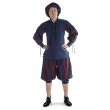 Landsknecht Hemd zweifarbig Baumwolle | Mittelalter Schnürhemd Reenactment HEMAD