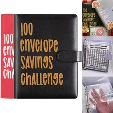 100 Envelopes Money Saving Challenge Binder with Cash Envelopes for Office,Home