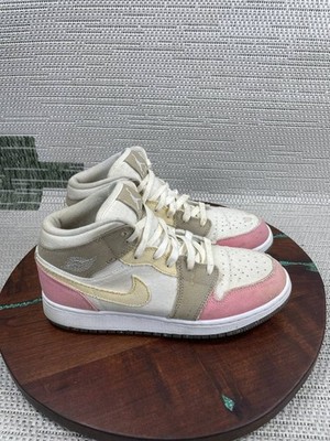 Air Jordan Shoes Girl Size 7 Us 1 Mid SE Pastel Grind Leather Basketball Sneaker