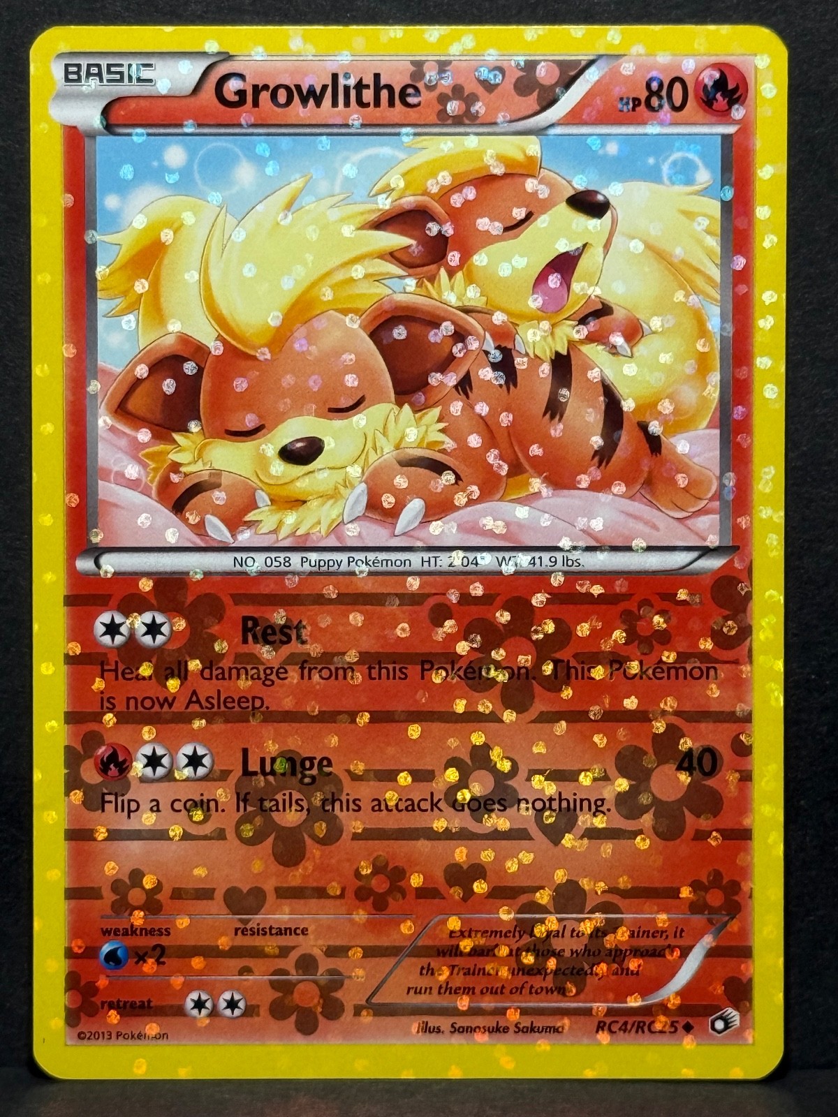 Growlithe RC4/RC25 Legendary Treasures: Radiant Collection Holo LP 1