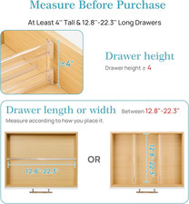 4 Pack 4" Regular Upgrade Drawer Dividers for Clothes, 12.8"-22.3" Expandable...