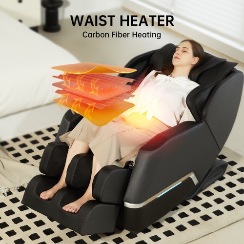 Real Relax Full Body Zero Gravity Shiatsu Recliner Electric Massage Chair, Black - Picture 5 of 6