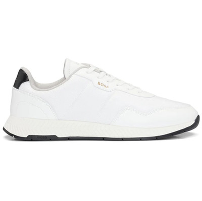 Turnschuhe Boss Herren Weiß Freizeit Sneaker mit Logo - Titanium Runn Größe 11