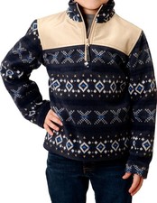 Roper Western Jacket Boys Aztec 1/4 Zip Navy 03-397-0692-6161 BU