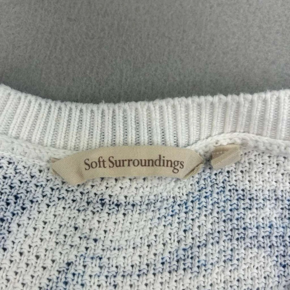 Suéter térmico Soft Surroundings para mujer 1X azul floral manga larga Foto 2 de 4