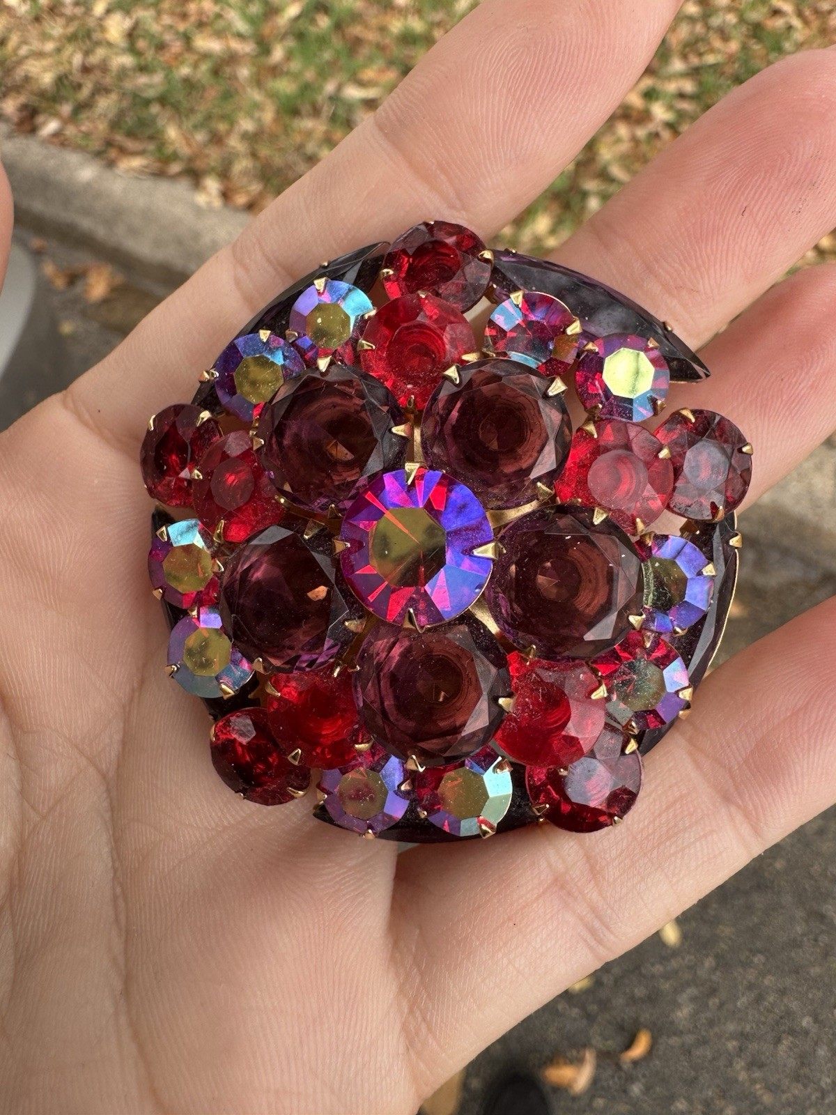 RUBY RED RED AURORA BOREALIS RHINESTONE JULIANA T… - image 5