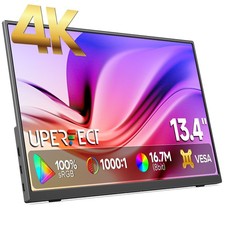 UPERFECT 4K Portable Monitor 13.4'' 3840x2160 USB-C Monitor Gaming Screen 500nit