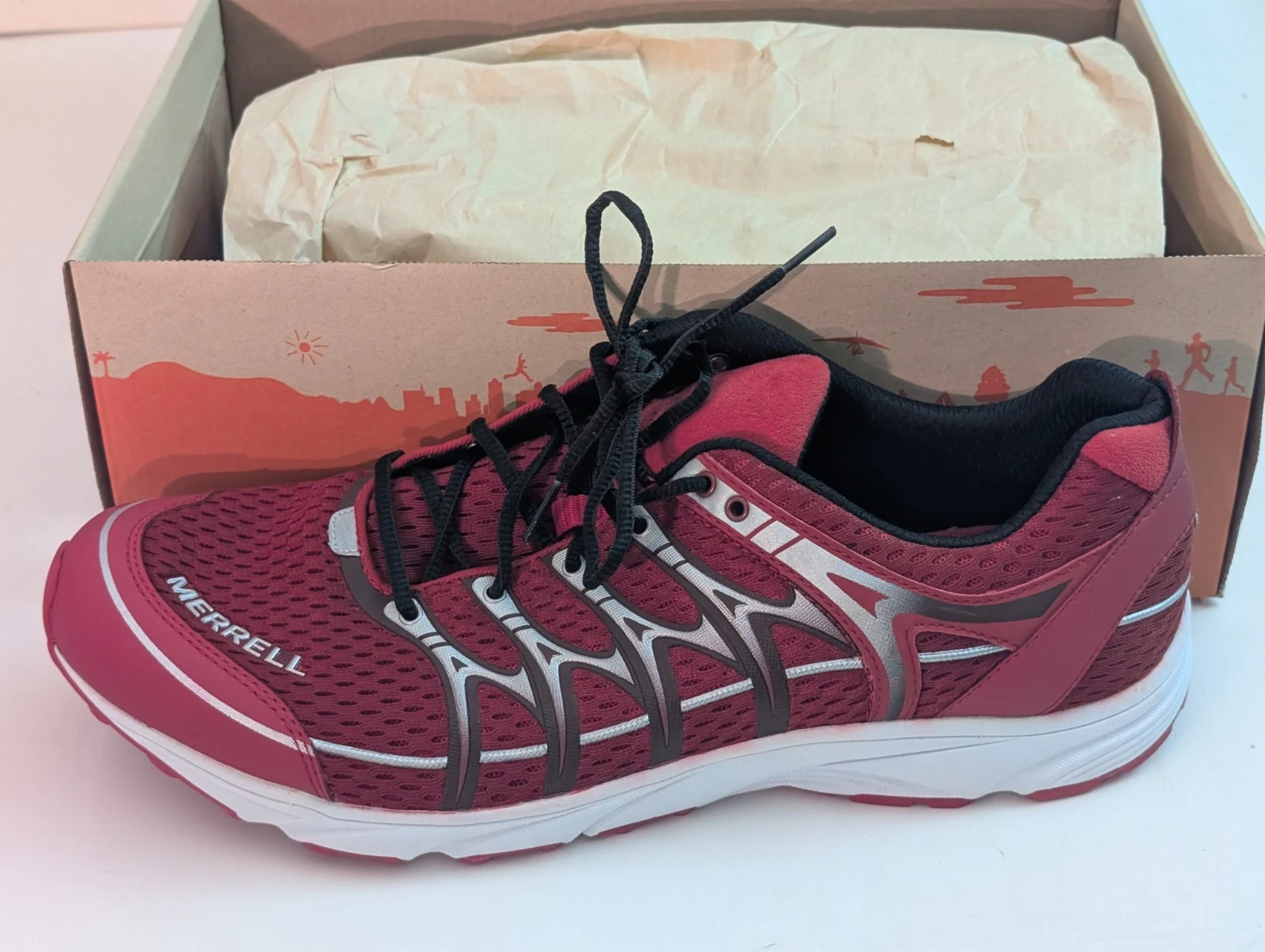 Merrell Running Shoes Men 14 Mix Master Move Crimson Red Trail Athletic Sneaker