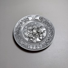 1986 Walt Disney Mickey's Christmas Carol Fine Pewter Collectible Plate, #26/10k