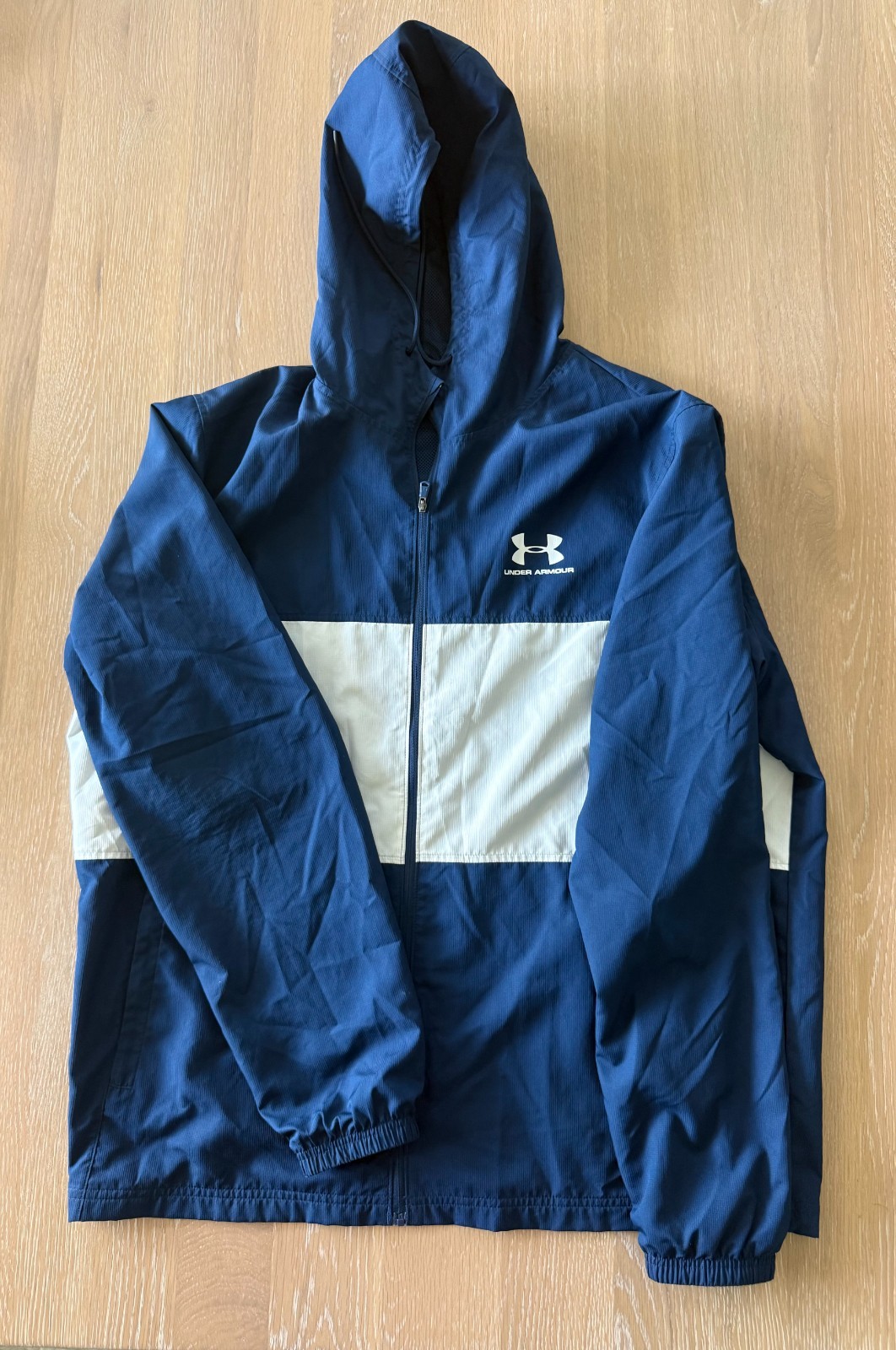 Under Armour Men's Sport Style Wind Training Jacket Blue/White Size-XL