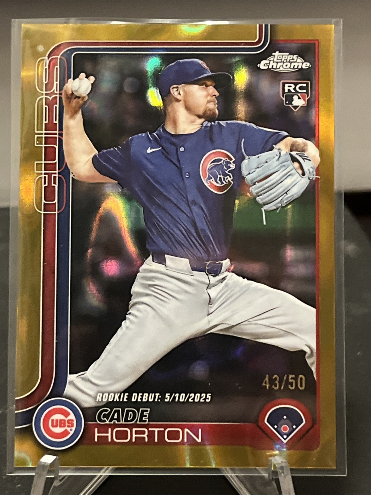 /50 CADE HORTON RC 2025 TOPPS CHROME UPDATE #USC102 GOLD LAVA REFRACTOR! CUBS!