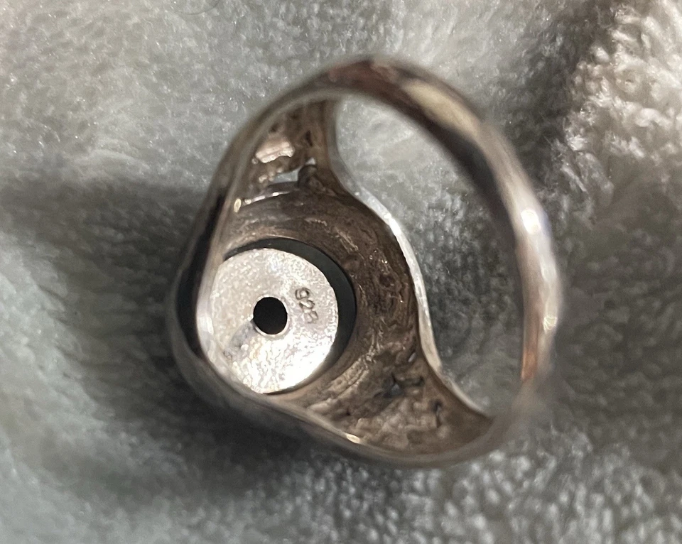 Anillo ámbar de plata de ley 925 ornamentado talla 8 Foto 4 de 4