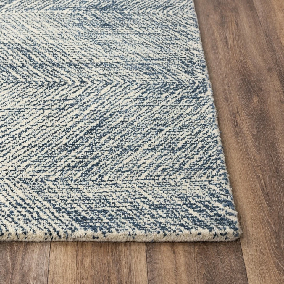 Rizzy Rugs Etchings Area Rug ETC102 Wool Geometric Transitional Navy Rectangle - Image 2 of 4