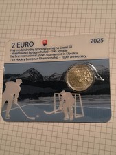 2 Euro Gedenkmünze Slowakei 2025 100 Jahre Eishockey  Coincard