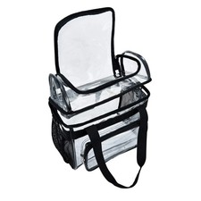 BORMELUN Clear Lunch Bag Heavy-Duty Tote - Double Purse Large, 1pack Black