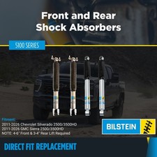 Bilstein 5100 Set Of 4 Shocks For 2011-2026 Silverado Sierra 2500 3500 W Lift
