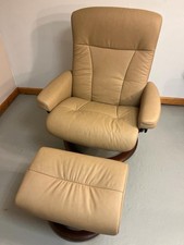 Ekornes Stressless President Recliner Medium Sand W/ Ottoman