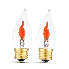 Flickering Light Bulbs E26 Flame Bulb, LED Fire Effect Flickering Small Red