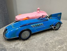 Vintage Set Of 2 Race Cars Tin And Plastic Sport Cars