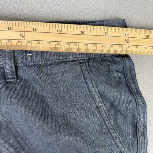 Uniqlo Shorts Mens Large W33-36 Blue Cotton Linen Drawstrings Lightweight Casual - Picture 5 of 10