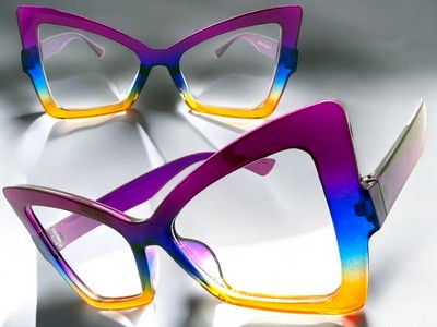 Women Oversize Exaggerated Funky Retro Clear Lens EYE GLASSES