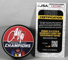 JOSH MORRISSEY SIGNED CANADA 4 NATIONS FACE-OFF CHAMPIONS Puck AUTOGRAPH JSA COA