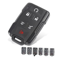 Replacement Key Fob Case Cover Fit for Chevy Tahoe Suburban GMC Black-6 Buttons