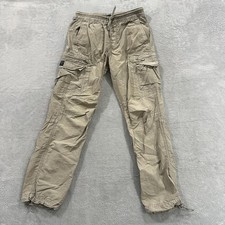 Aeropostale Cargo Utility Pants Men M Beige Straight Baggy Y2K