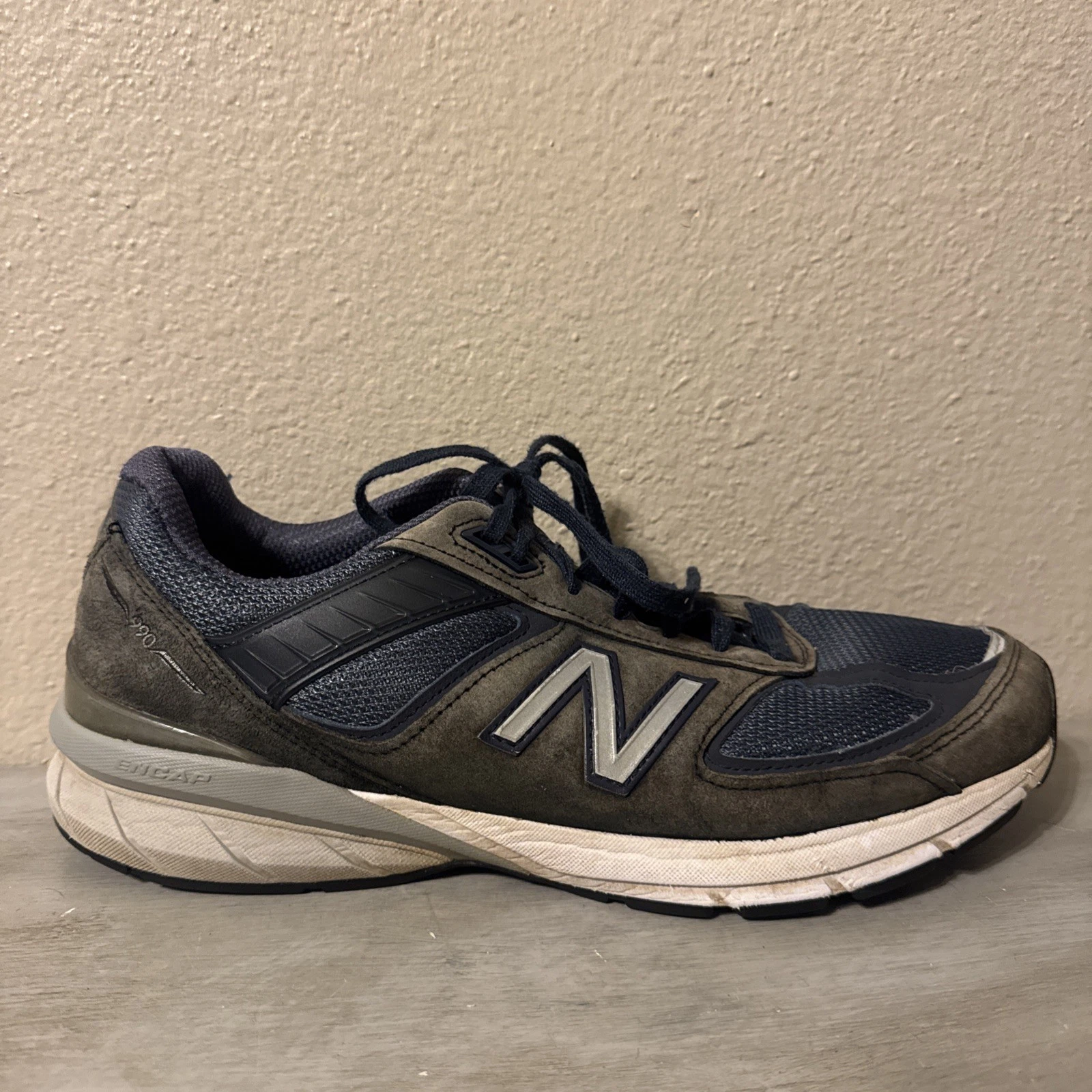 New Balance 990v5 Blu Navy Grigio Scarpe Sneakers Made In USA M990NV5 Uomo 11 5