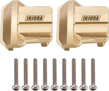 INJORA Brass Diff Cover 2PCS Front and Rear Axle for 1/18 RC... 