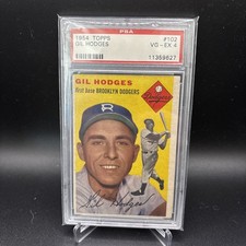 1954 TOPPS #102 GIL HODGES PSA 4 Hall Of Fame