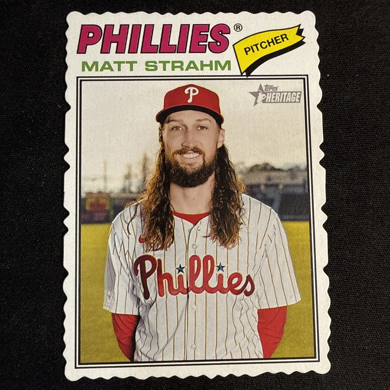 2026 Topps Heritage Deckle Edge Matt Strahm Philadelphia Phillies SP #193