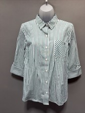 Tommy Hilfiger Womens S Heritage Shirt Button Up Preppy Casual Roll Tab Sleeves