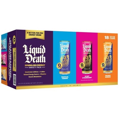 Liquid Death Sparkling Energy Variety Pack, 12 fl. oz., 18 pk..