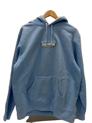 Supreme Felpa con Cappuccio Bandana Box Logo Felpa con Cappuccio Blu XL Cotone BLU Usata