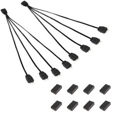 MEIRIYFA 5V 3 Pin ARGB Splitter Cable 1-to-4 Male 3 Pin Addressable RGB Split...