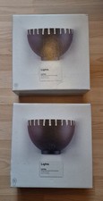 Pair of Larisa Mocha Finish Ceramic Bowl Wall Light New In Box Never Used Rare