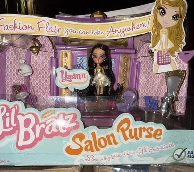 VERY RARE!! MGA Entertainment Lil' Bratz Doll Salon Purse Fashion Flair Doll set