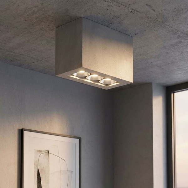 Deckenleuchte Aufbaulampe Deckenlampe 3 Flammig Led Wohnzimmerlampe Betonoptik-image
